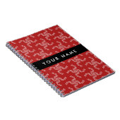 Kerst Garland, Rood, Jouw naam, Personaliseren Notitieboek (Rechterzijde)