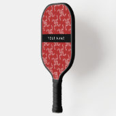 Kerst Garland, Rood, Jouw naam, Personaliseren Pickleball Paddle (Links)