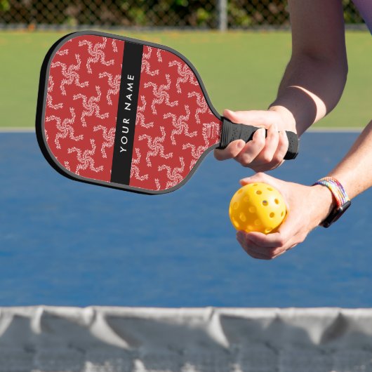 Kerst Garland, Rood, Jouw naam, Personaliseren Pickleball Paddle (Insitu)