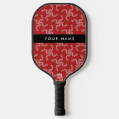 Kerst Garland, Rood, Jouw naam, Personaliseren Pickleball Paddle (Voorkant)