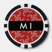 Kerst Garland, Rood, Jouw naam, Personaliseren Poker Chips (Voorkant)