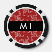 Kerst Garland, Rood, Jouw naam, Personaliseren Poker Chips (Achterkant)