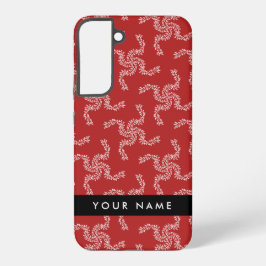 Kerst Garland, Rood, Jouw naam, Personaliseren Samsung Galaxy Hoesje