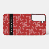 Kerst Garland, Rood, Jouw naam, Personaliseren Samsung Galaxy Hoesje (Achterkant horizontaal)