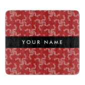 Kerst Garland, Rood, Jouw naam, Personaliseren Snijplank (Voorkant)