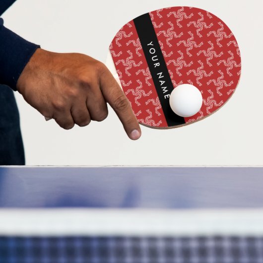 Kerst Garland, Rood, Jouw naam, Personaliseren Tafeltennisbatje (Insitu)