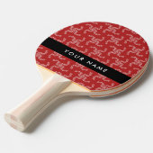 Kerst Garland, Rood, Jouw naam, Personaliseren Tafeltennisbatje (Voorkant Gekanteld)