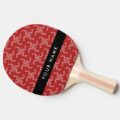 Kerst Garland, Rood, Jouw naam, Personaliseren Tafeltennisbatje (Zijkant)