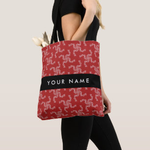 Kerst Garland, Rood, Jouw naam, Personaliseren Tote Bag