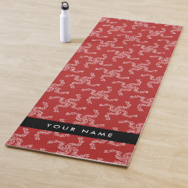 Kerst Garland, Rood, Jouw naam, Personaliseren Yogamat