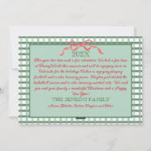 Kerst Garland Rood Lint Groen Gingham Feestdagenkaart (Achterkant)