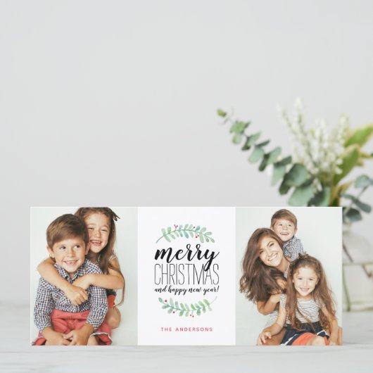 Kerst Garland Vakantie Kerstmis 2 Foto (Staand voorkant)