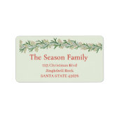 Kerst Garland waterverf Etiket (Voorkant)
