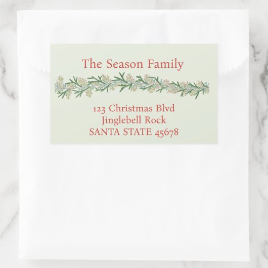 Kerst Garland Waterverf Rechthoekige Sticker (Tas)