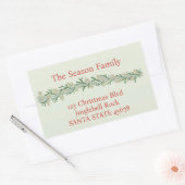 Kerst Garland Waterverf Rechthoekige Sticker (Envelop)