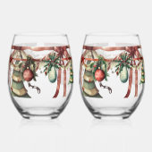 Kerst Garland Wijn Glas Set (Links)