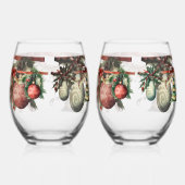 Kerst Garland Wijn Glas Set (Rechts)