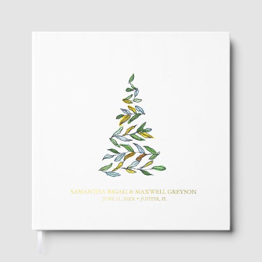 Kerst Gastboek Waterverf Tree Gastenboek (Voorkant)