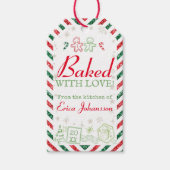 Kerst  Gebakken met Liefde Glitter Cadeaulabel (Voorkant)