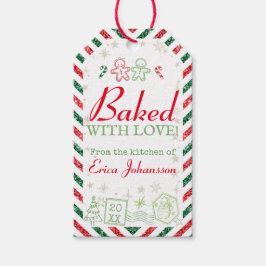 Kerst  Gebakken met Liefde Glitter Cadeaulabel