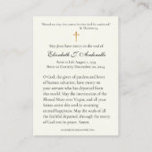 Kerst Gebed Begrafenisfoto Visitekaartje (Achterkant)