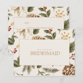 Kerst gebladerte bruidsmeisje voorstel Kaart (Voorkant / Achterkant)