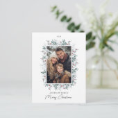 Kerst gebladerte foto feestdagenkaart (Staand voorkant)