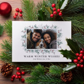 Kerst gebladerte foto feestdagenkaart