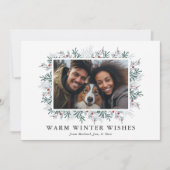 Kerst gebladerte foto feestdagenkaart (Voorkant)