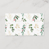 Kerst gebladerte groen goud rode luier verloting informatiekaartje (Achterkant)