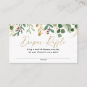 Kerst gebladerte groen goud rode luier verloting informatiekaartje (Voorkant)