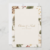 Kerst gebladerte Pinecone Bewaar de datum Kaart (Voorkant)