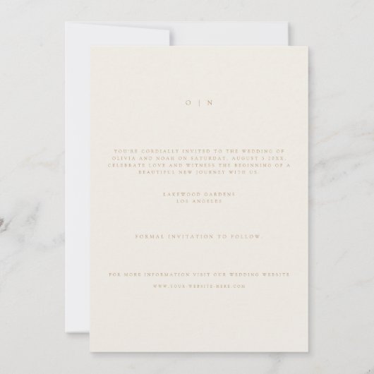 Kerst gebladerte Pinecone Bewaar de datum Kaart (Achterkant)