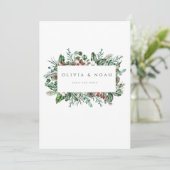 Kerst gebladerte Pinecone Bewaar de datum Kaart (Staand voorkant)