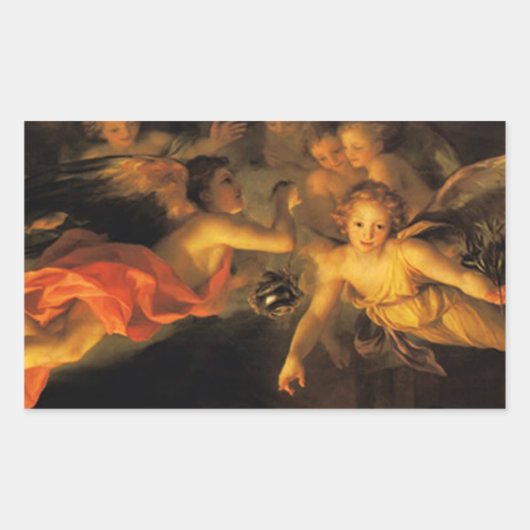 Kerst Geboorte Angels Sticker (Voorkant)