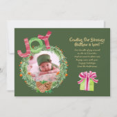 Kerst Geboorte FOTO Aankondiging Modern (Voorkant)