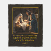 Kerst Geboorte Heilige Familie Religieus Fleece Deken (Voorkant)