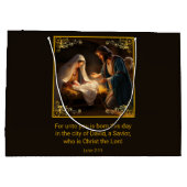 Kerst Geboorte Heilige Familie Religieus Groot Cadeauzakje (Achterkant)