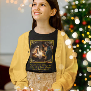 Kerst Geboorte Heilige Familie Religieus Lucas 2:1 T-shirt