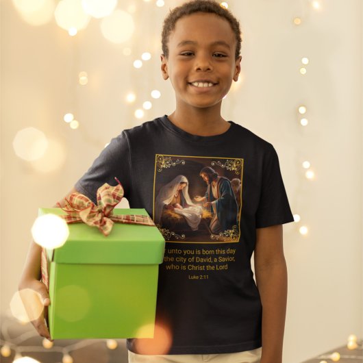 Kerst Geboorte Heilige Familie Religieus Lucas 2:1 T-shirt