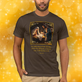 Kerst Geboorte Heilige Familie Religieus Lucas 2:1 T-shirt