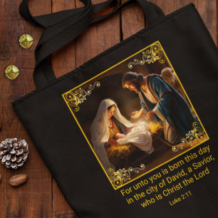 Kerst Geboorte Heilige Familie Religieus Tote Bag