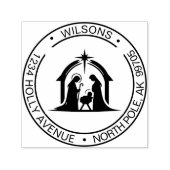 Kerst Geboorte Heilige Familie Religieuze Adres Zelfinktende Stempel (Design)