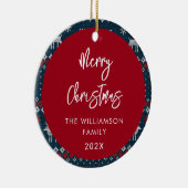 Kerst gebreid patroon feestelijke Scandinavische f Keramisch Ornament (Rechts)