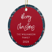 Kerst gebreid patroon feestelijke Scandinavische f Keramisch Ornament (Links)