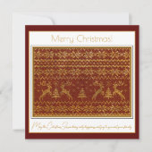 Kerst gebreid pull detail met herten en boom (Voorkant)