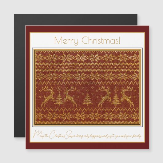 Kerst gebreid pull detail met herten en boom (Voorkant / Achterkant)