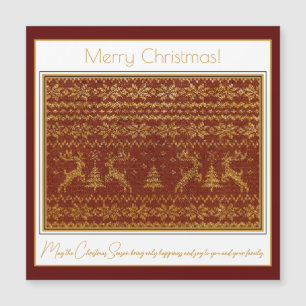 Kerst gebreid pull detail met herten en boom