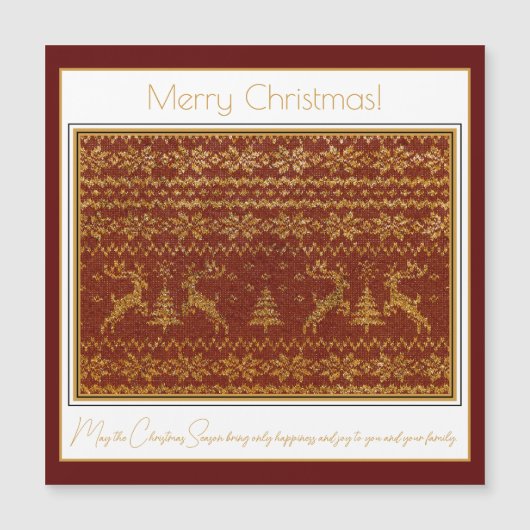 Kerst gebreid pull detail met herten en boom (Voorkant)