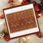 Kerst gebreid pull detail met herten en boom